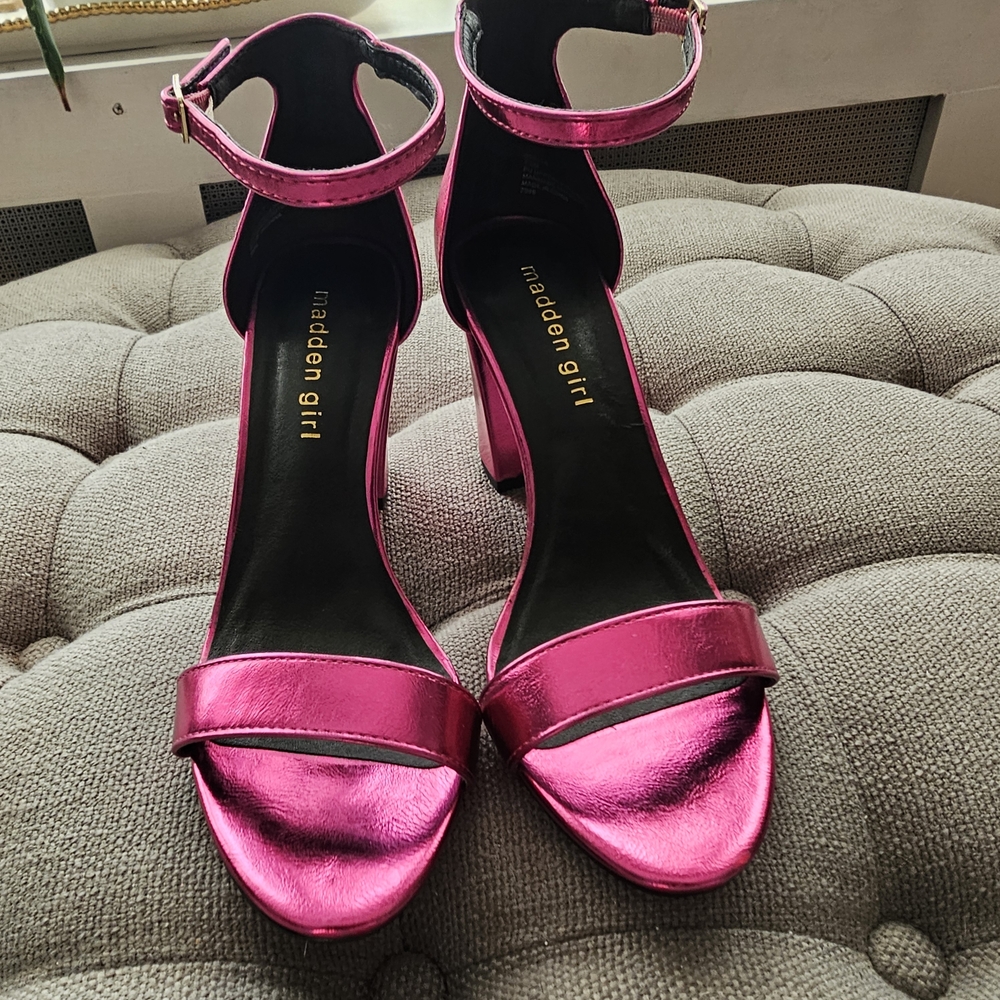 Madden Girl Pink Strappy Heels